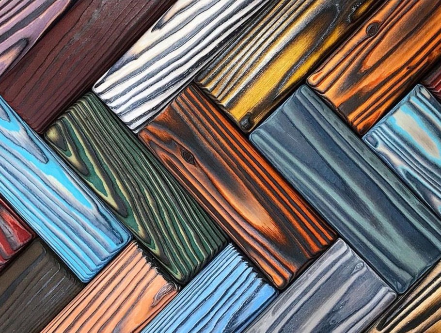 Цветное браширование древесины