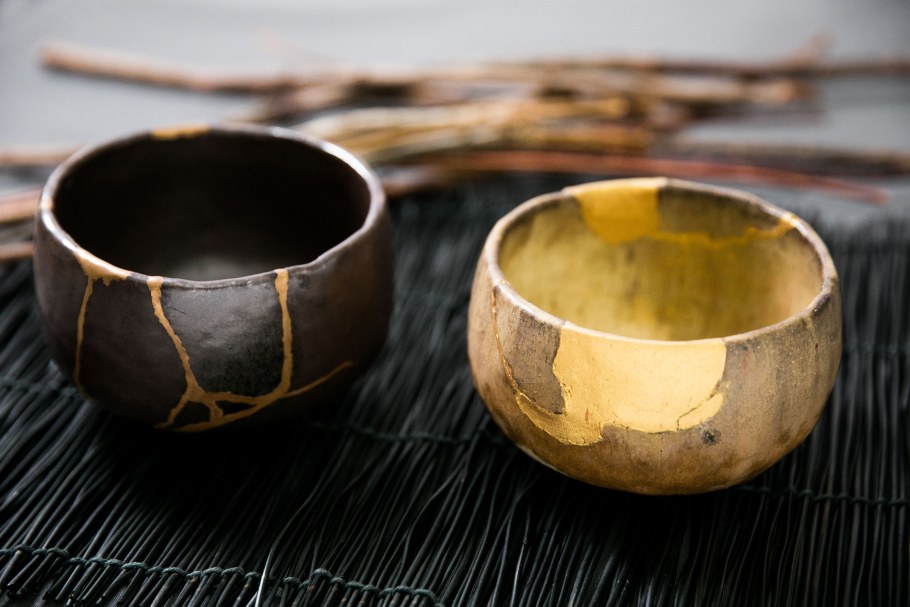 Кинцуги серебром