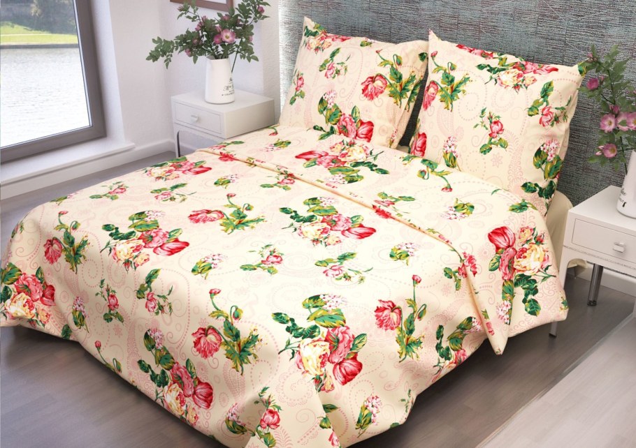 Постельное белье 1.5-спальное Fiorelly Стамбул бежевый 033/1 70х70 см, бязь