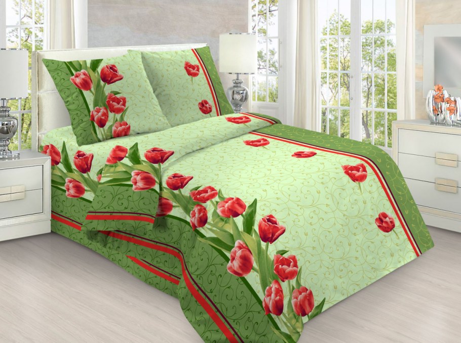 КПБ бязь Люкс тюльпаны