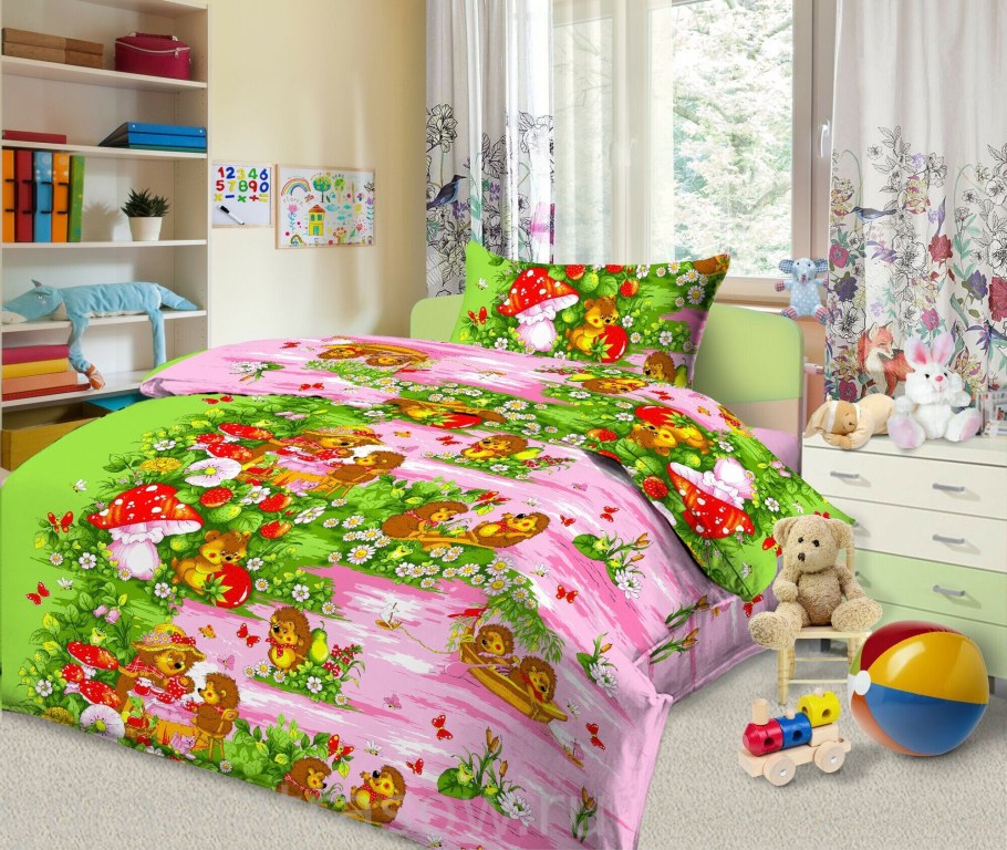 Бязь арт.9960 ромашки красная Талка