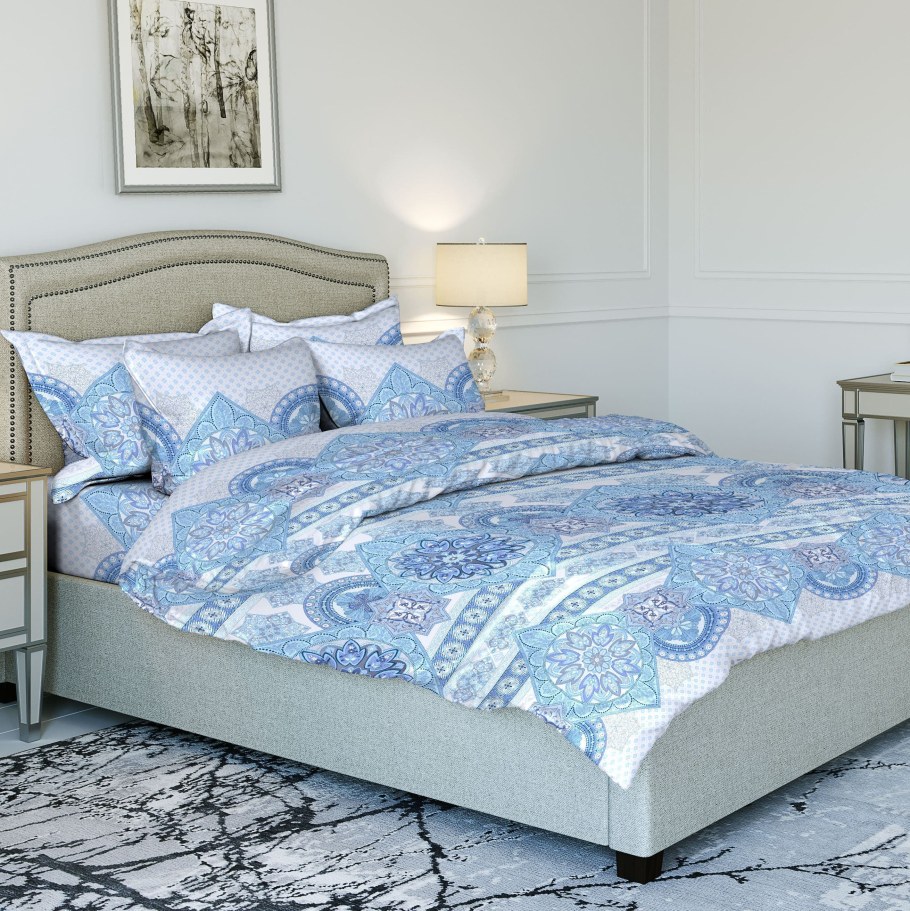 Белье letto 1,5 СП серый белый