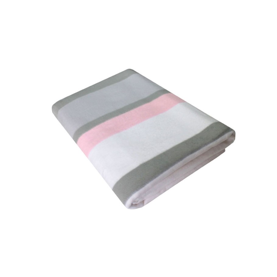 Ер одеяло байковое премиум полосы серый розовый 150х205