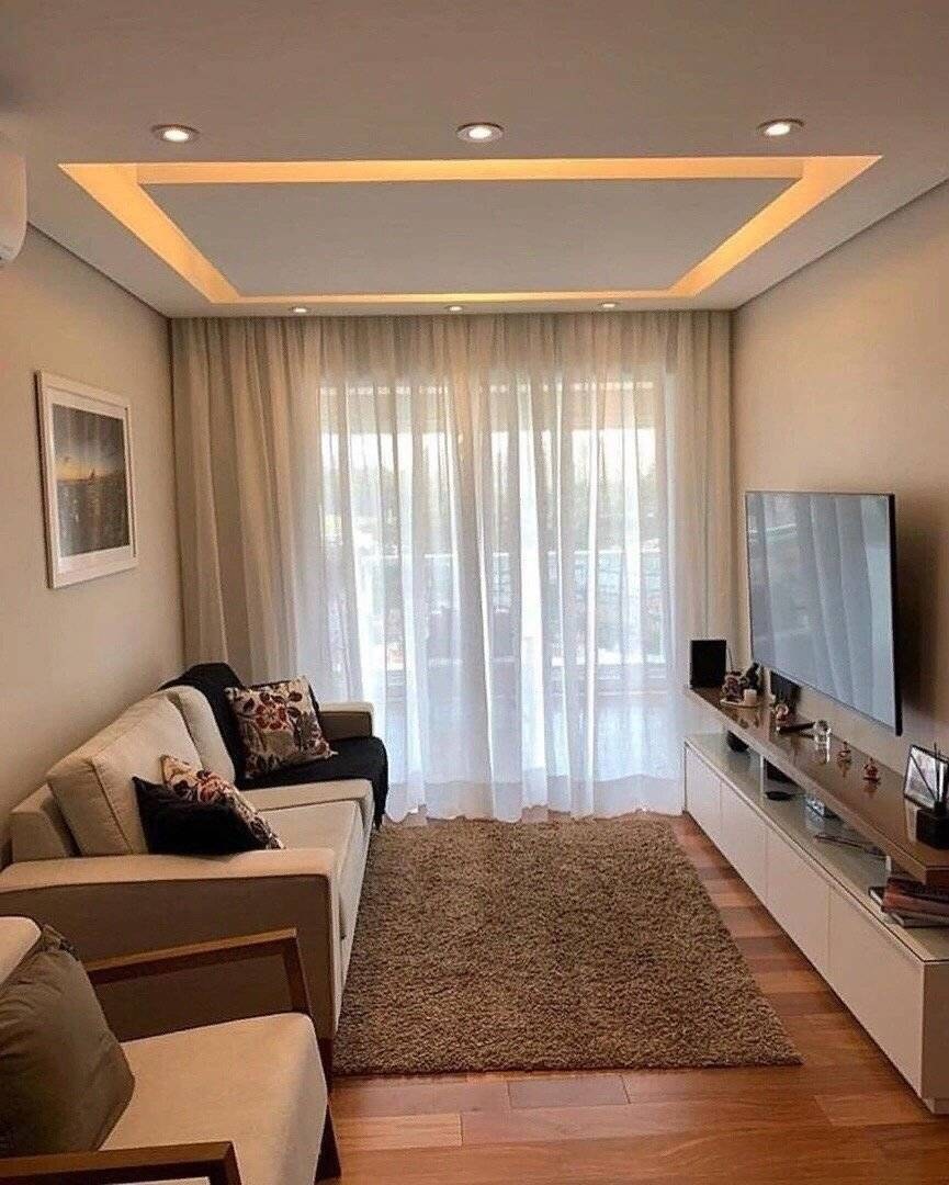 Интерьер гостиной 18 кв.м прямоугольной формы