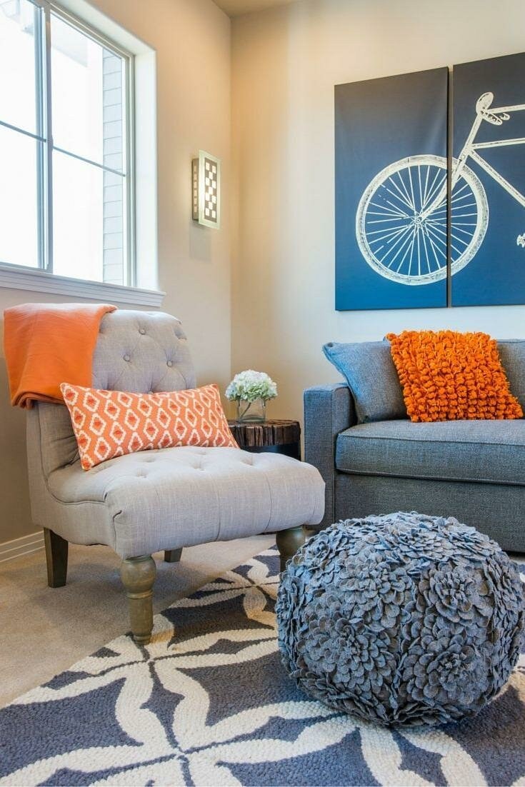 Сочетание оранжевого в интерьере