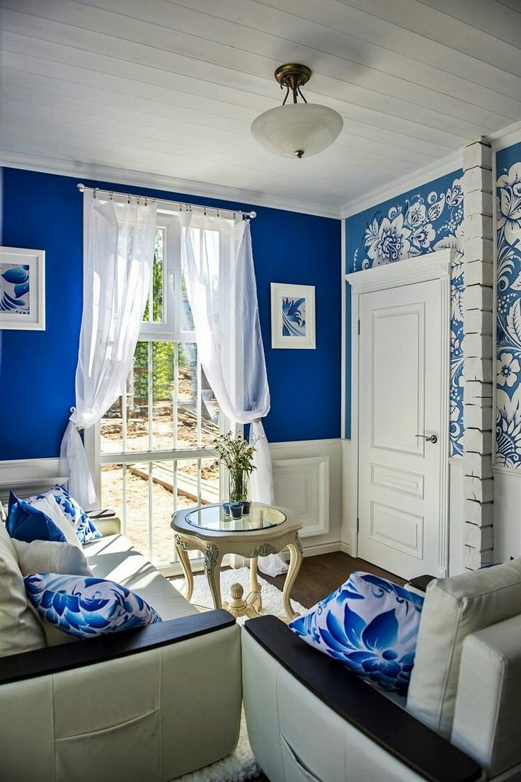 Комната в стиле Гжель