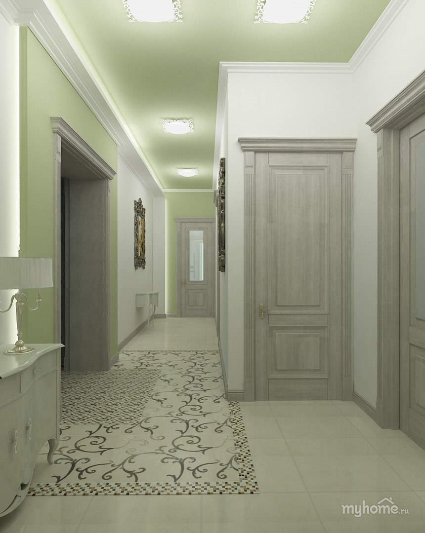 Прихожая в оливковых тонах
