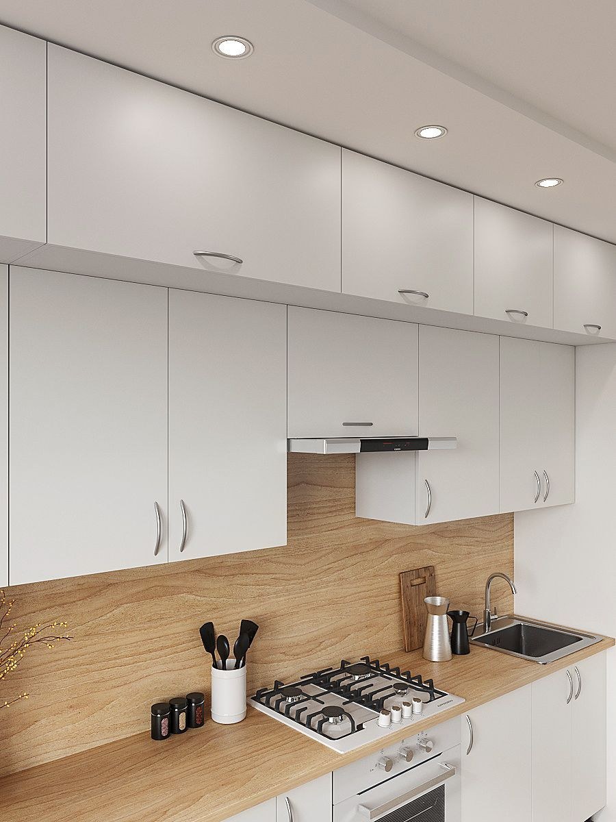 Прямая кухня с антресольными шкафами размеры (95 фото)