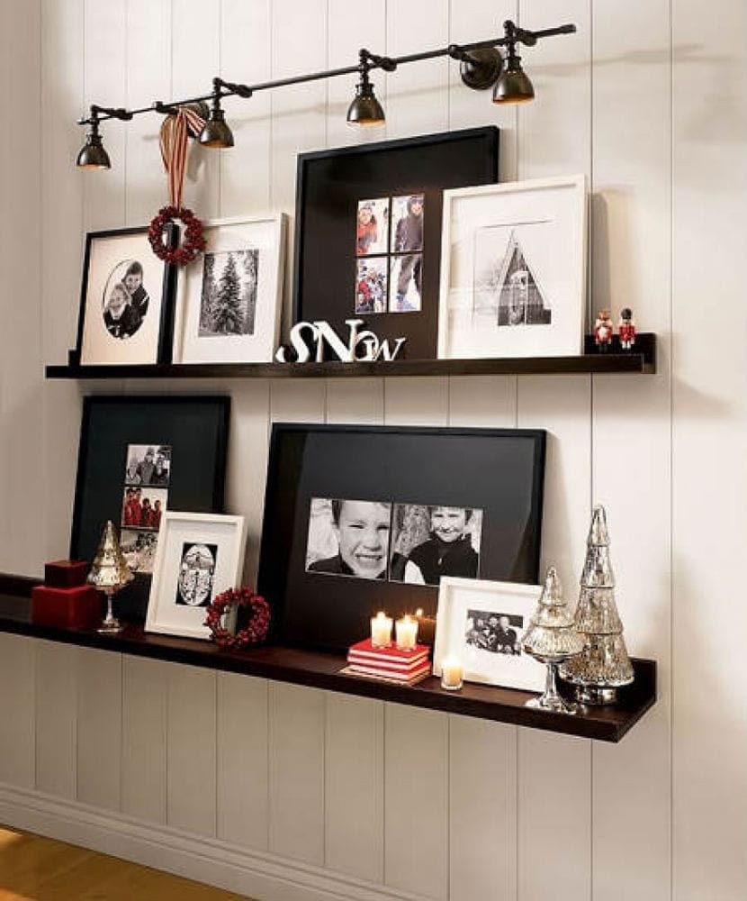 Фоторамки на стене в интерьере идеи