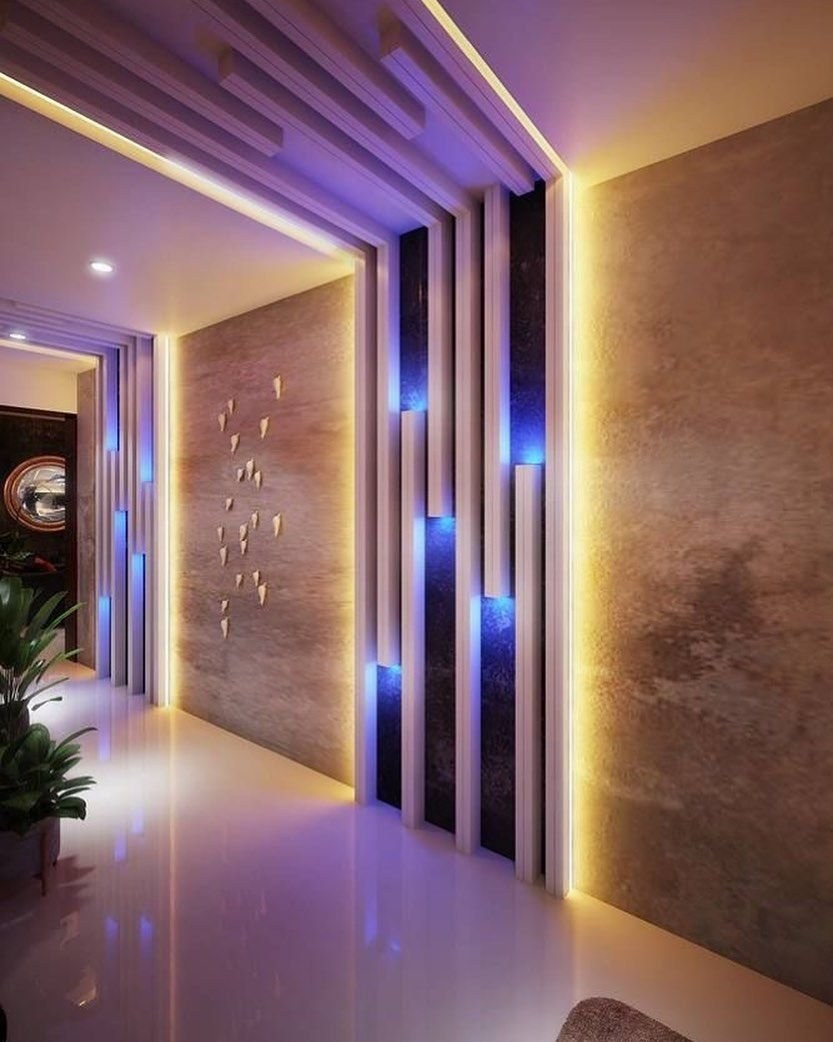Светодиодная подсветка на стене