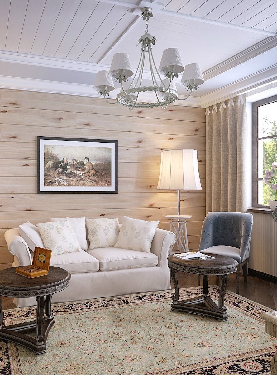 Вагонка в гостиной