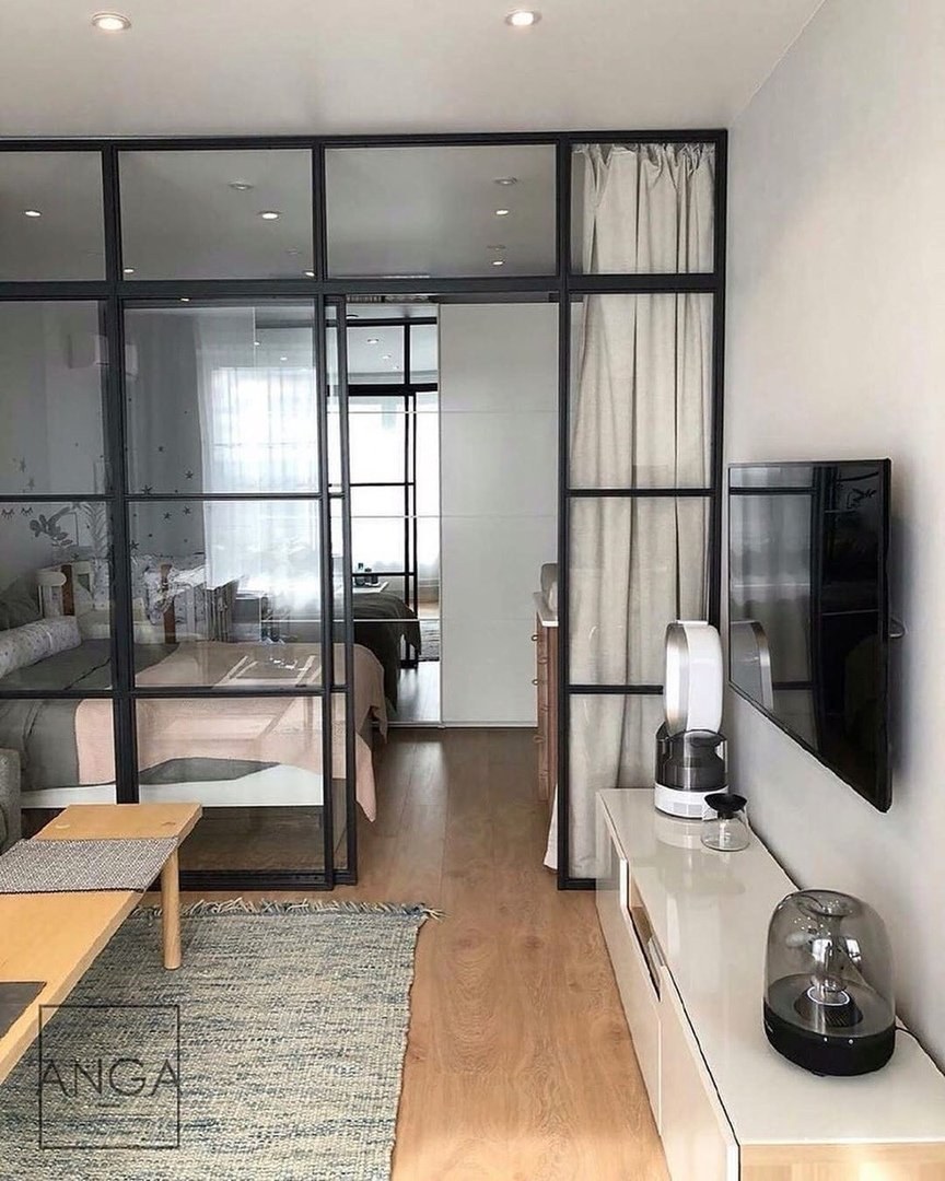 Стеклянные перегородки для зонирования