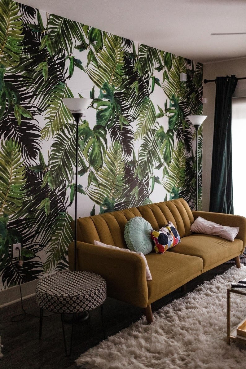 Листья в интерьере