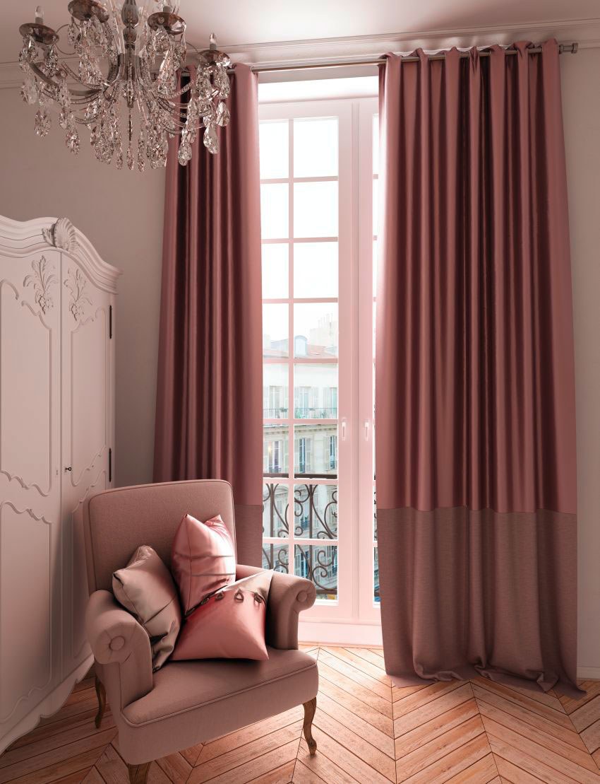 Шторы в пудровых тонах