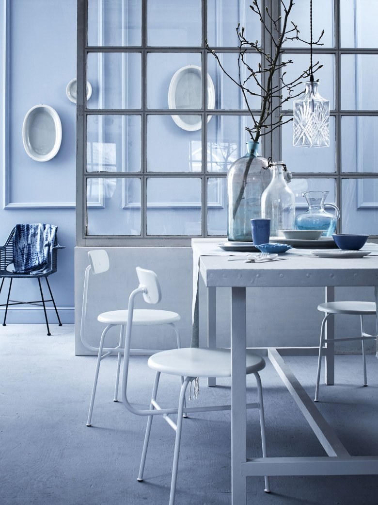 Холодный голубой в интерьере