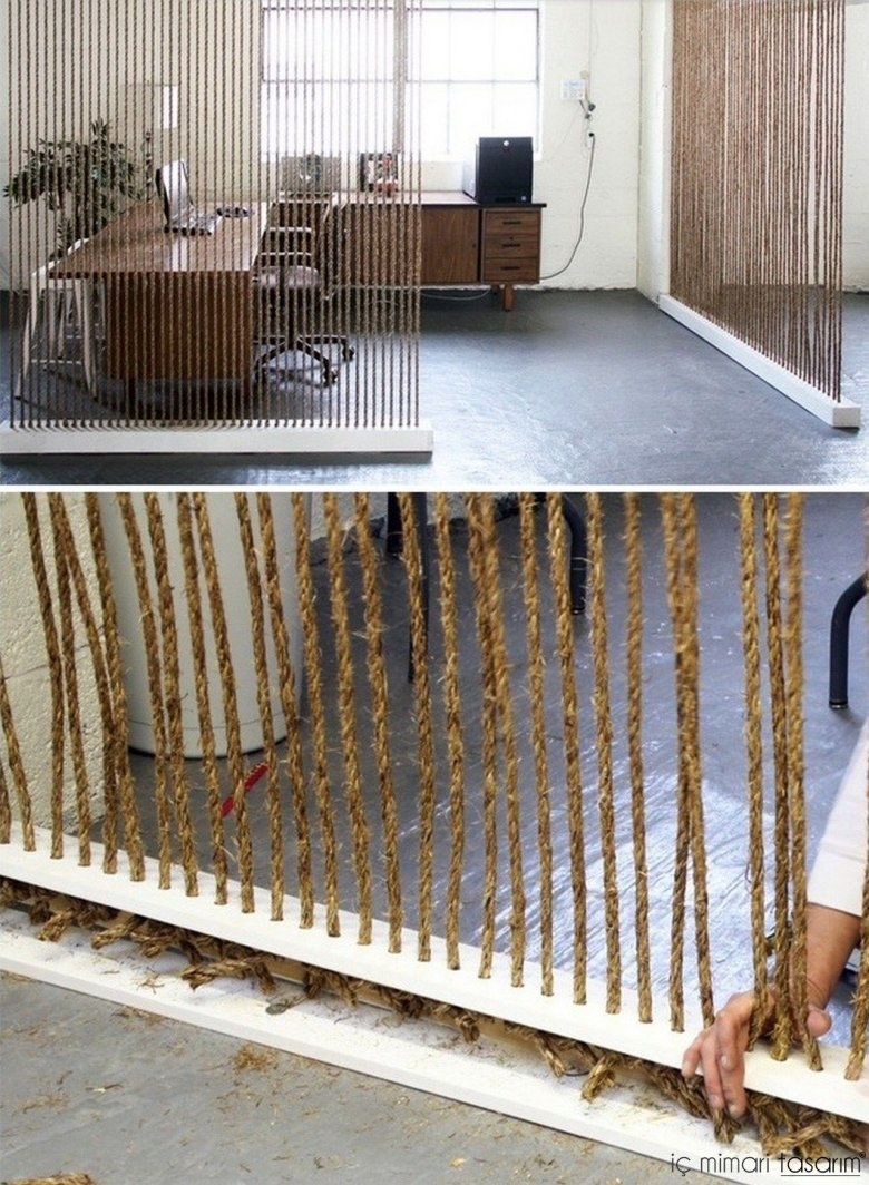 Декоративная перегородка из каната