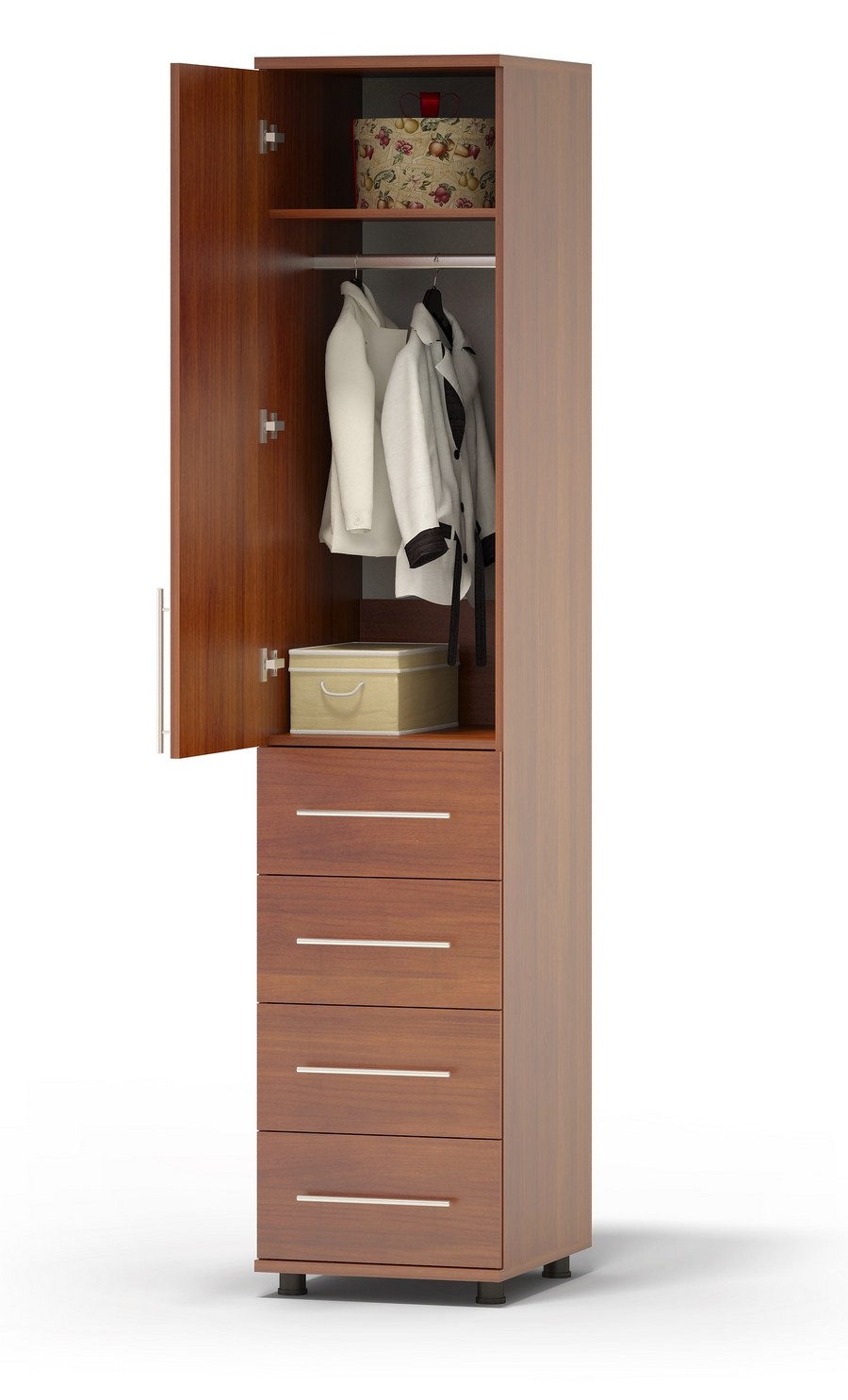 Шкаф Сокол поло ШМ -205.2испанскии орех пенал шкаф с двумя штангами