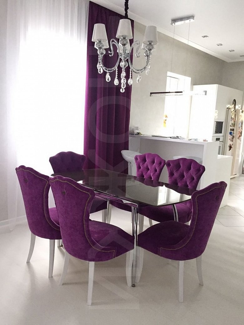 Сиреневые стулья для кухни
