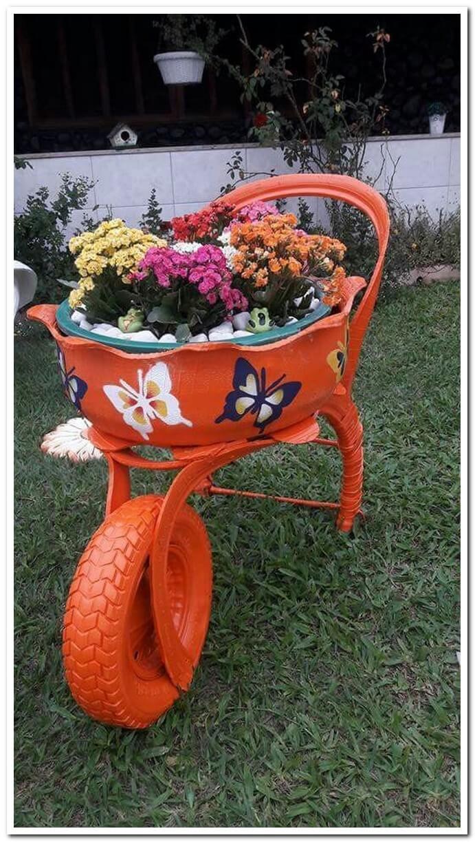 Садовый декор из шин