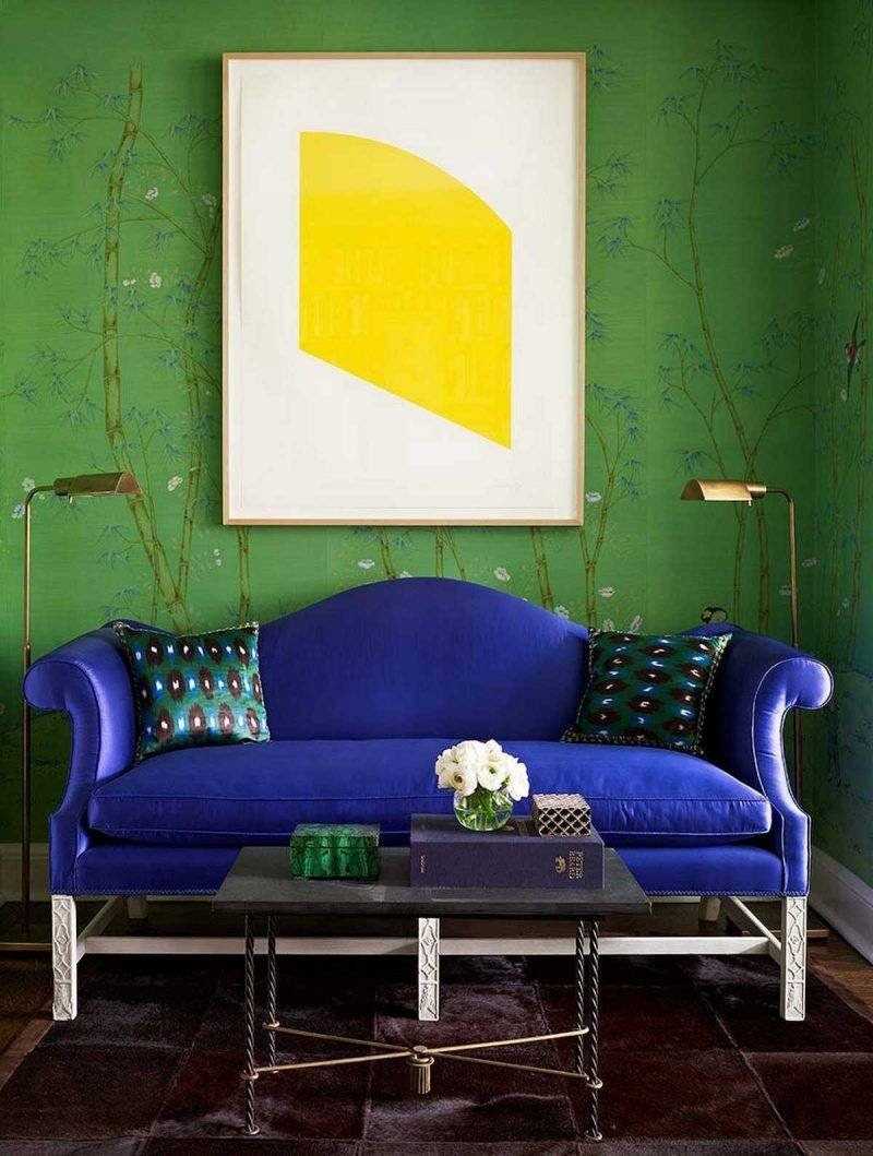 Сине-зелёный цвет в интерьере