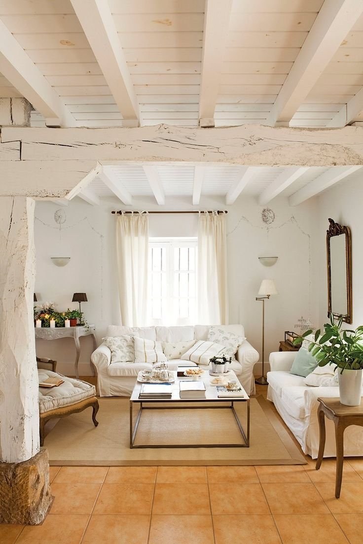 Балки на потолке в интерьере