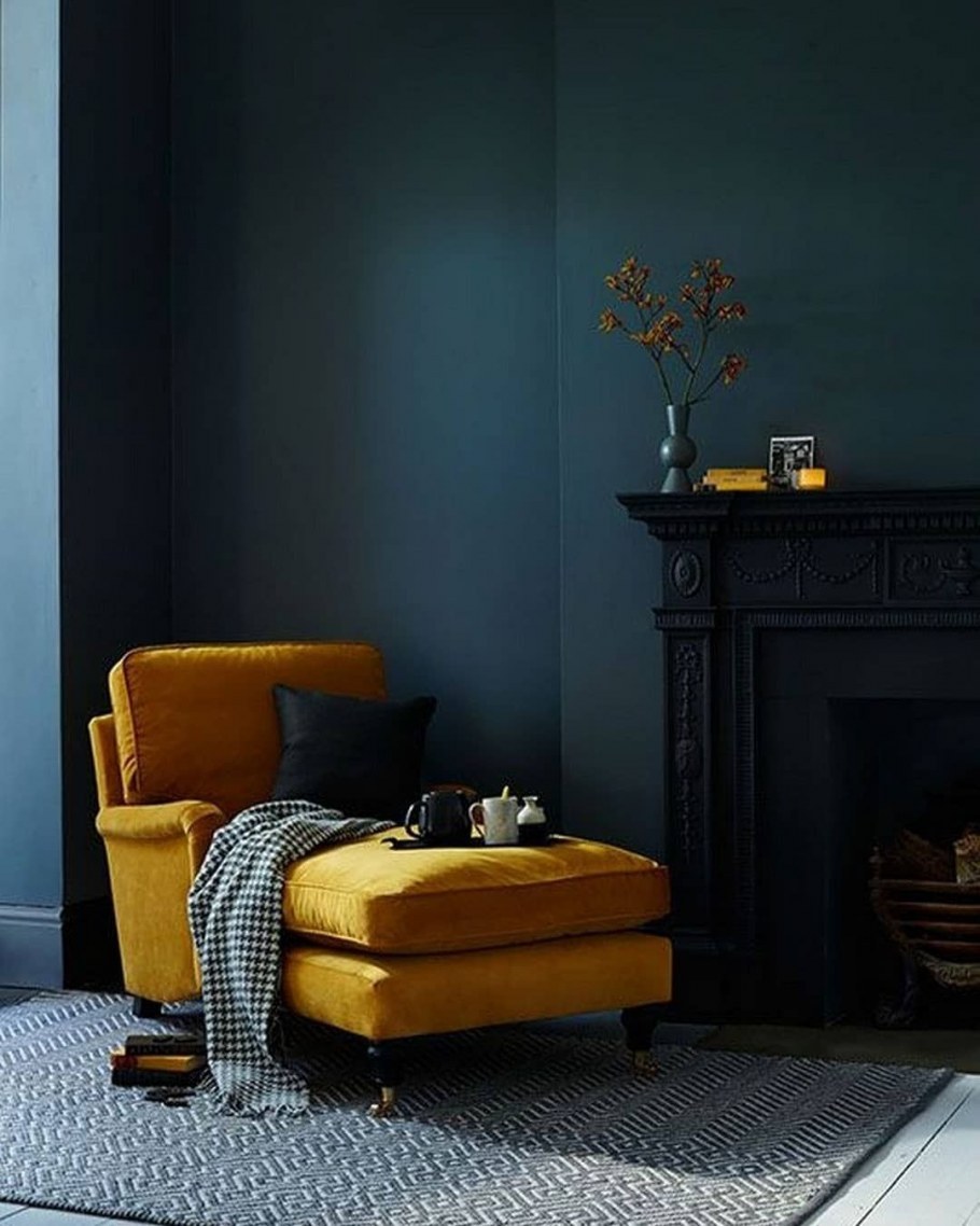Мебель горчичного цвета в интерьере