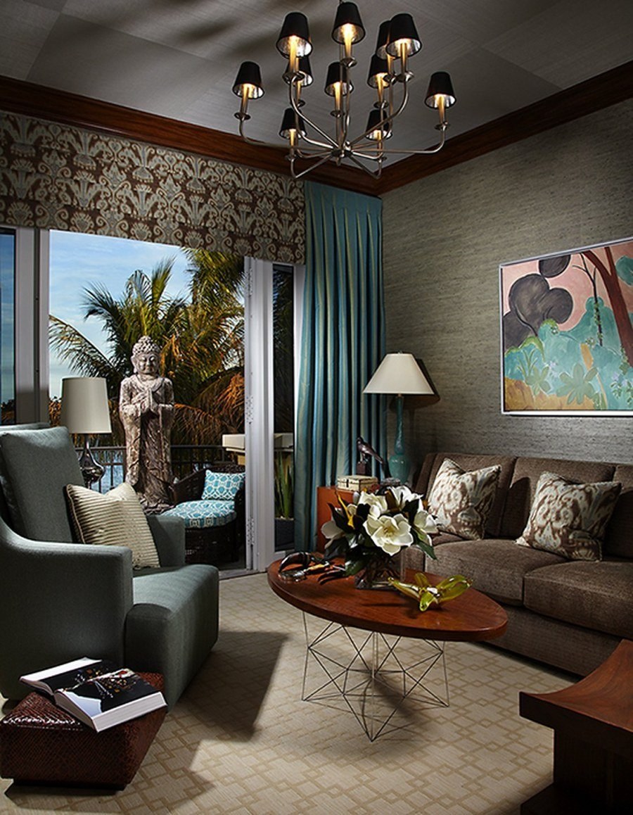 Гостиная в коричневых тонах