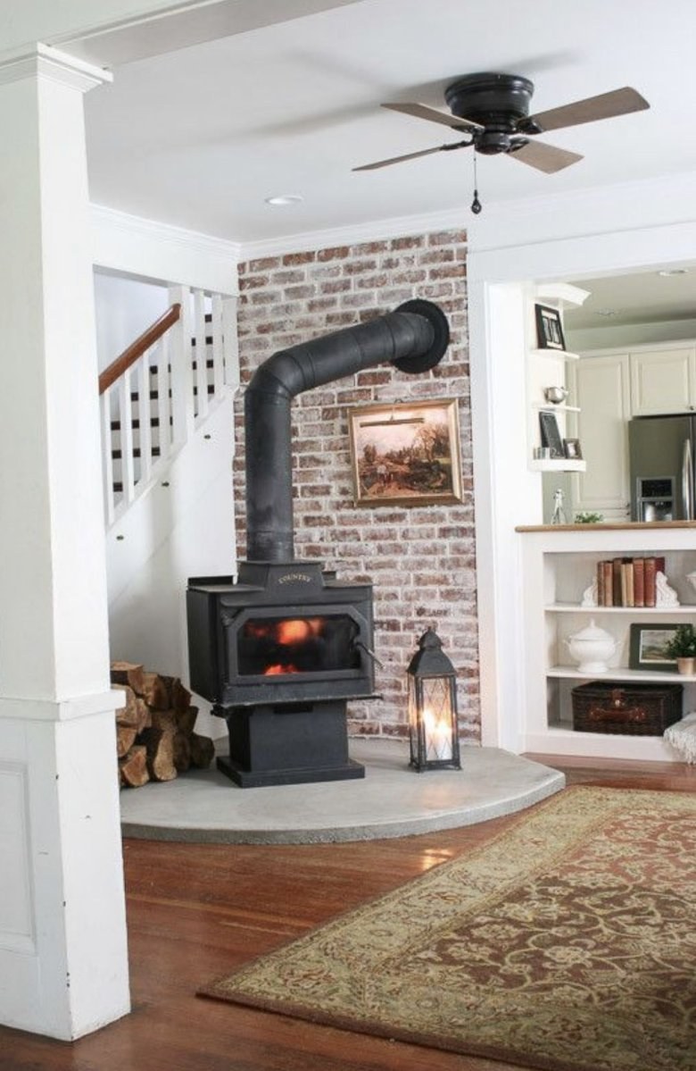 Печь в интерьере загородного дома