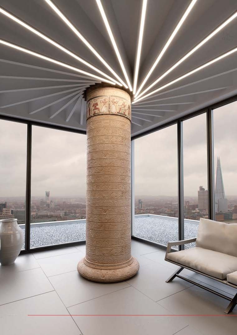 Подсветка колонн в интерьере