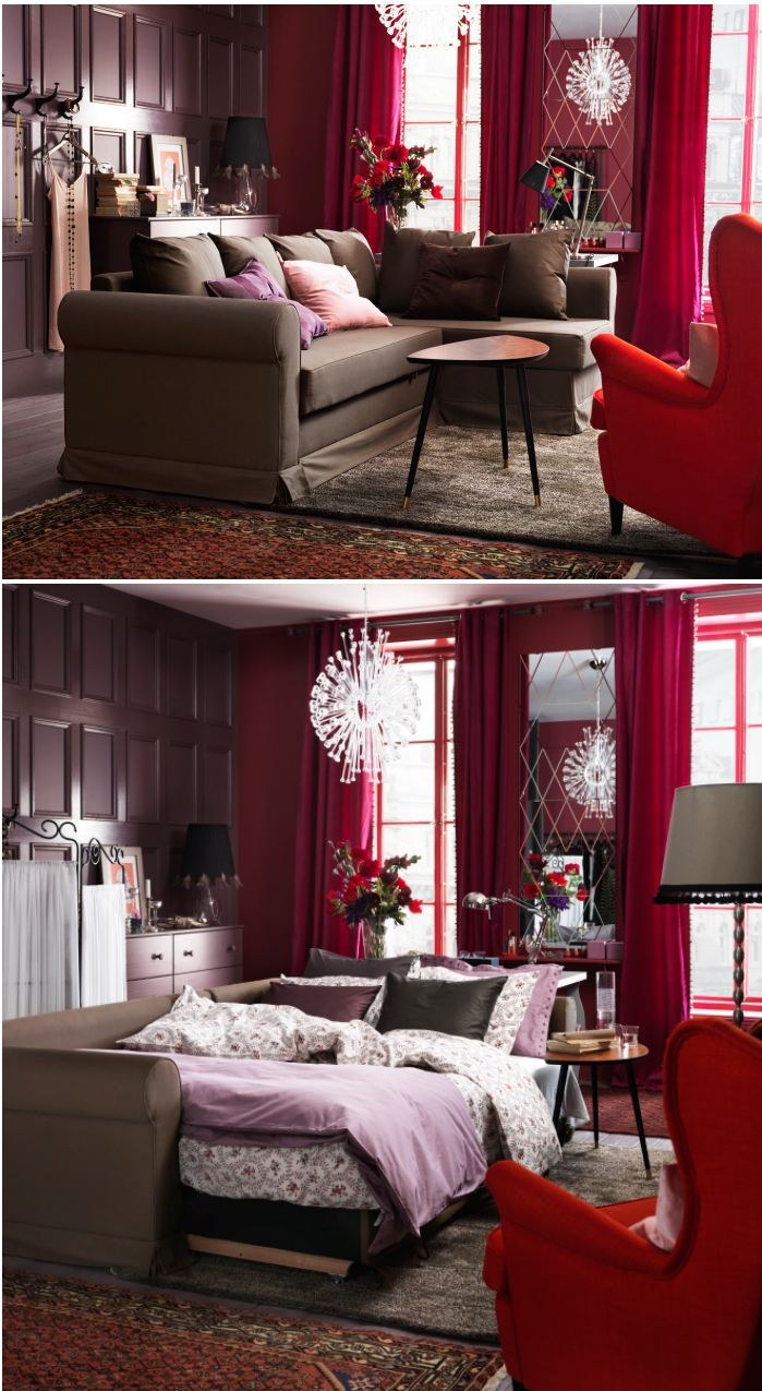 Бордовый цвет в интерьере