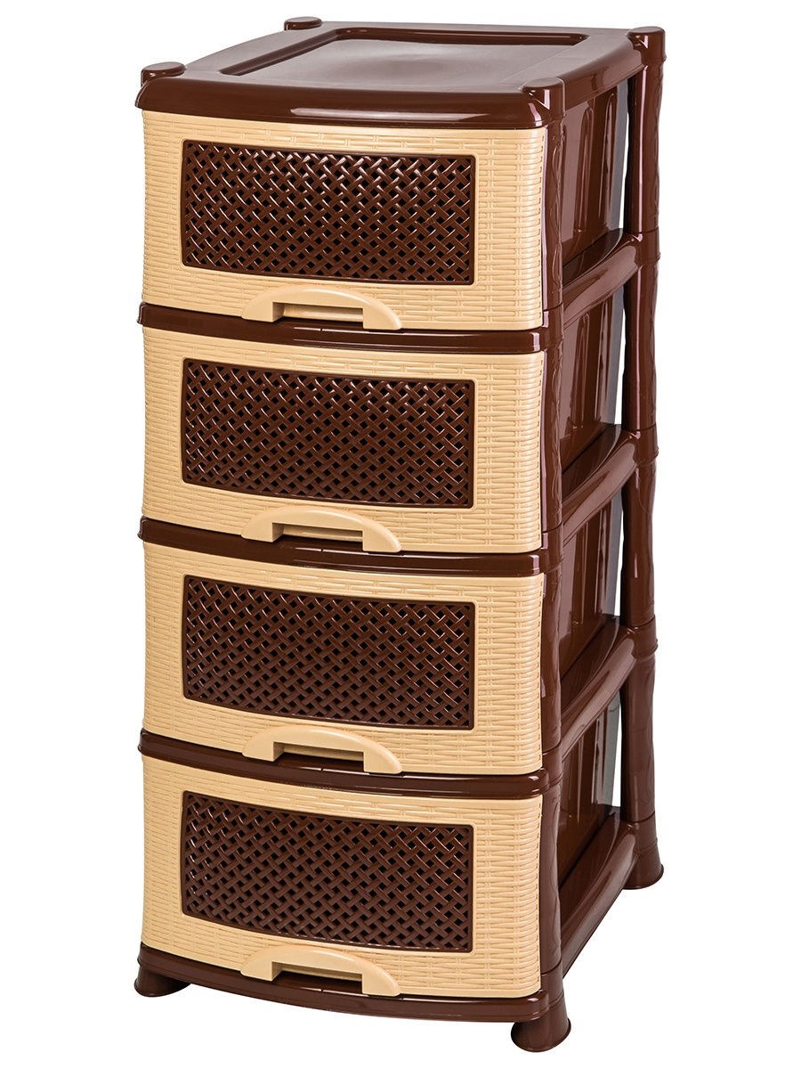 Комод плетенка 4-х секционный