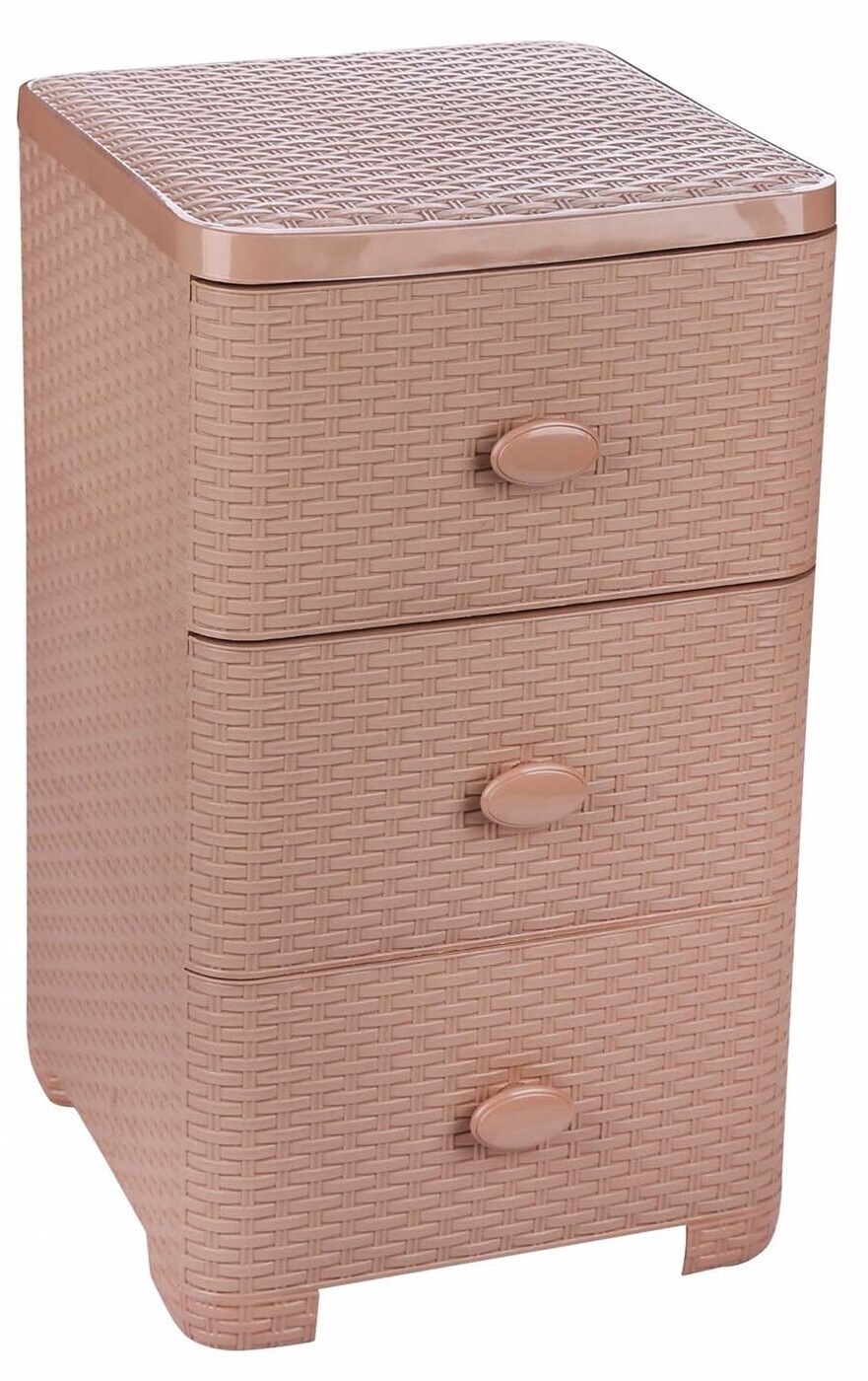 Комод 3секции "плетенка" какао м2432