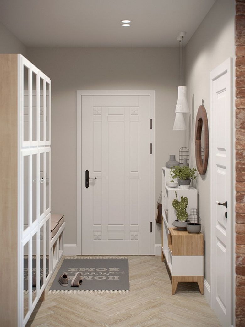 Прихожая в скандинавском стиле в интерьере