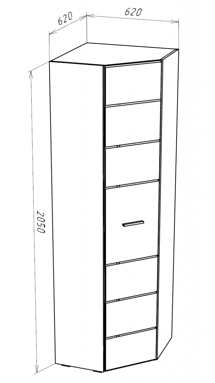 Шкаф НК мебель шкаф угловой Gloss белый глянец белый бриллиант