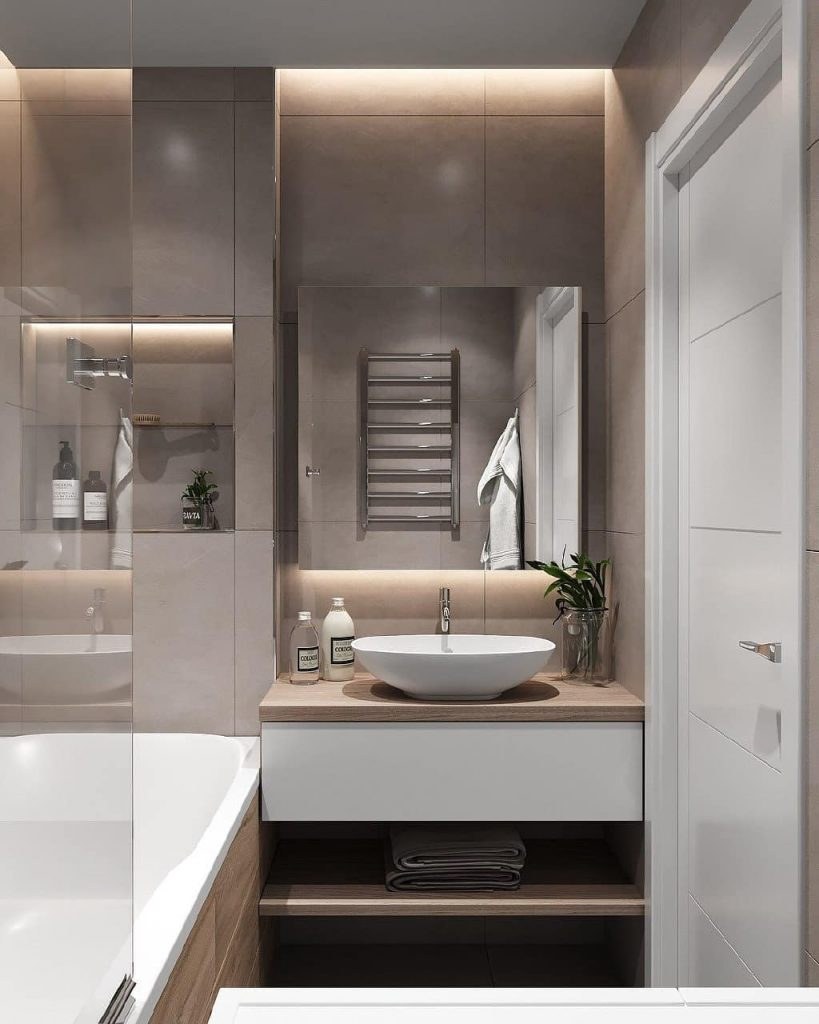 Стильная маленькая ванная