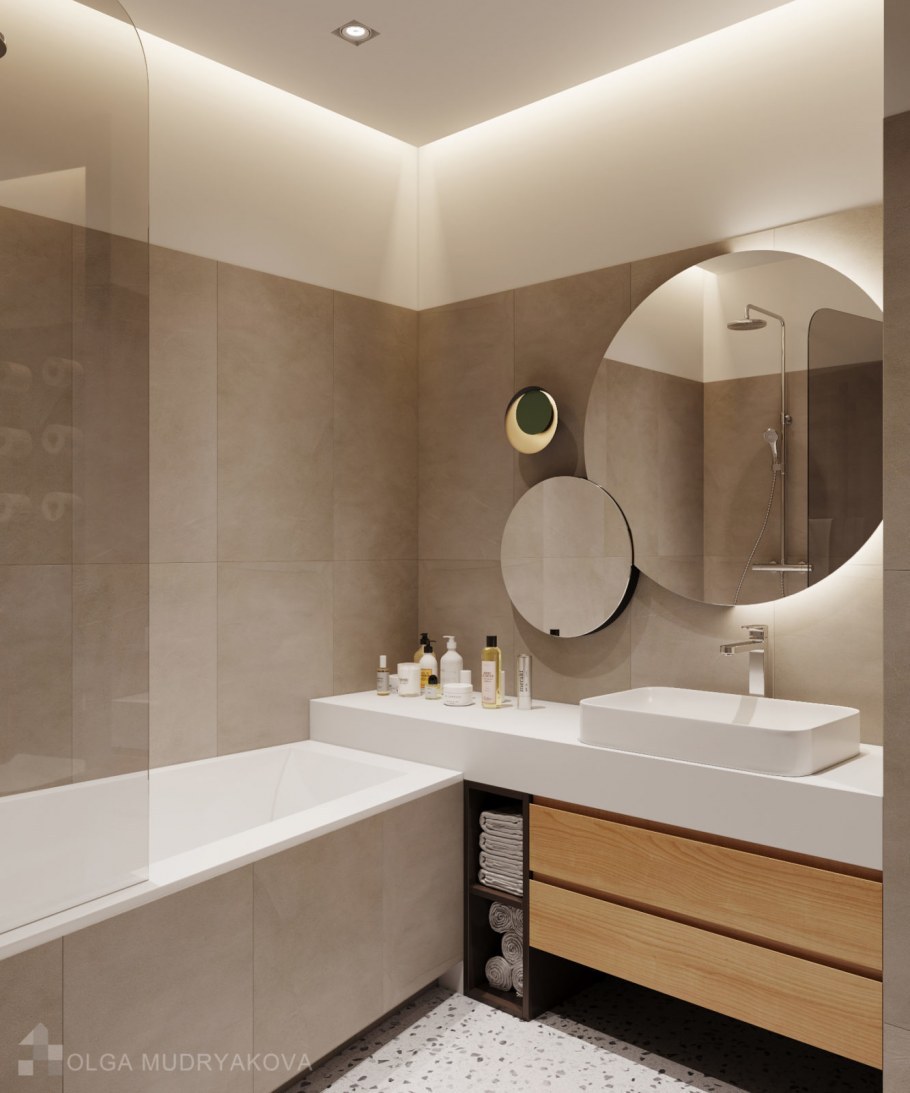 Интерьер санузла с ванной