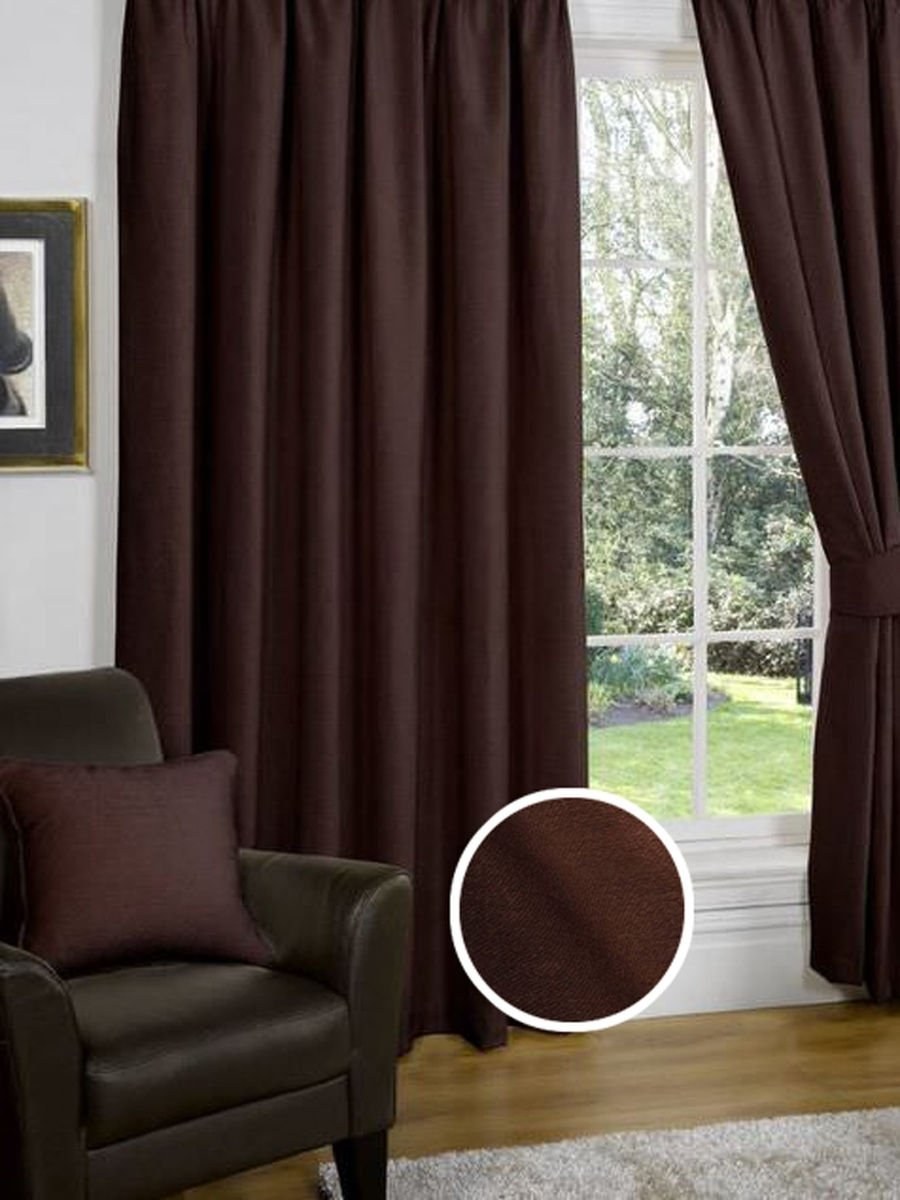 Шторы шоколадного цвета в интерьере
