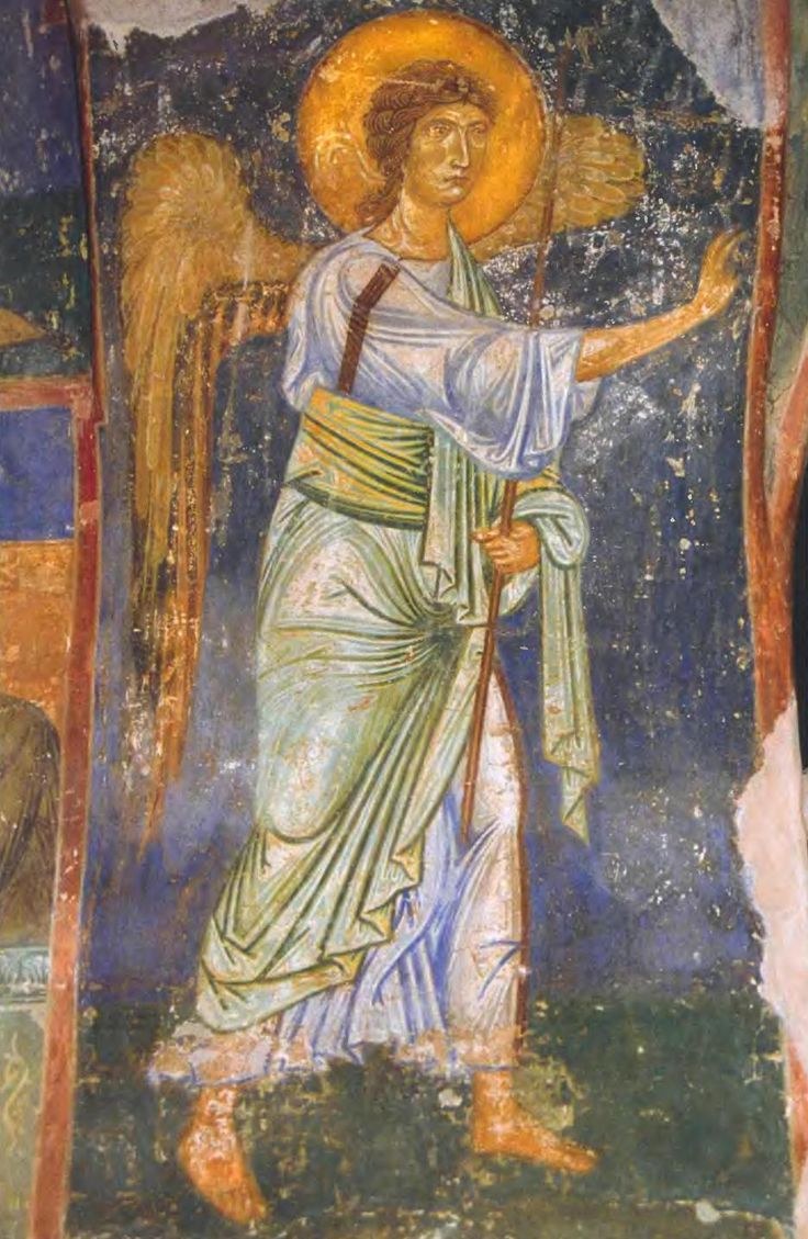 Фрески Мирожского монастыря ангел