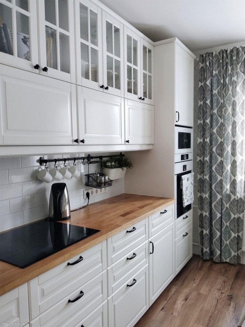 Белая кухня икеа Сканди стиль