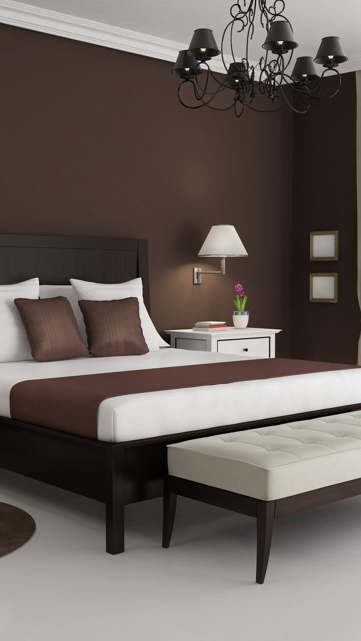 Спальня в коричневых тонах
