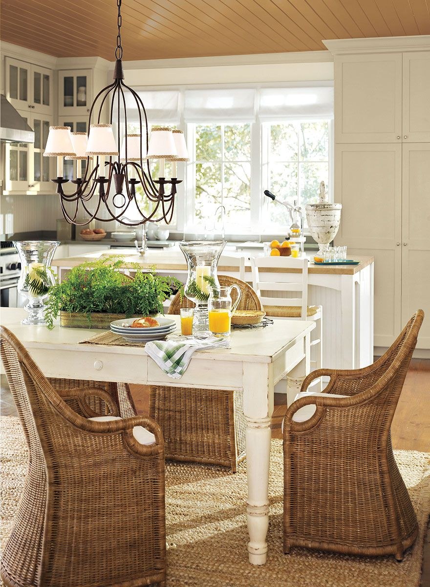 Плетеная мебель в интерьере кухни