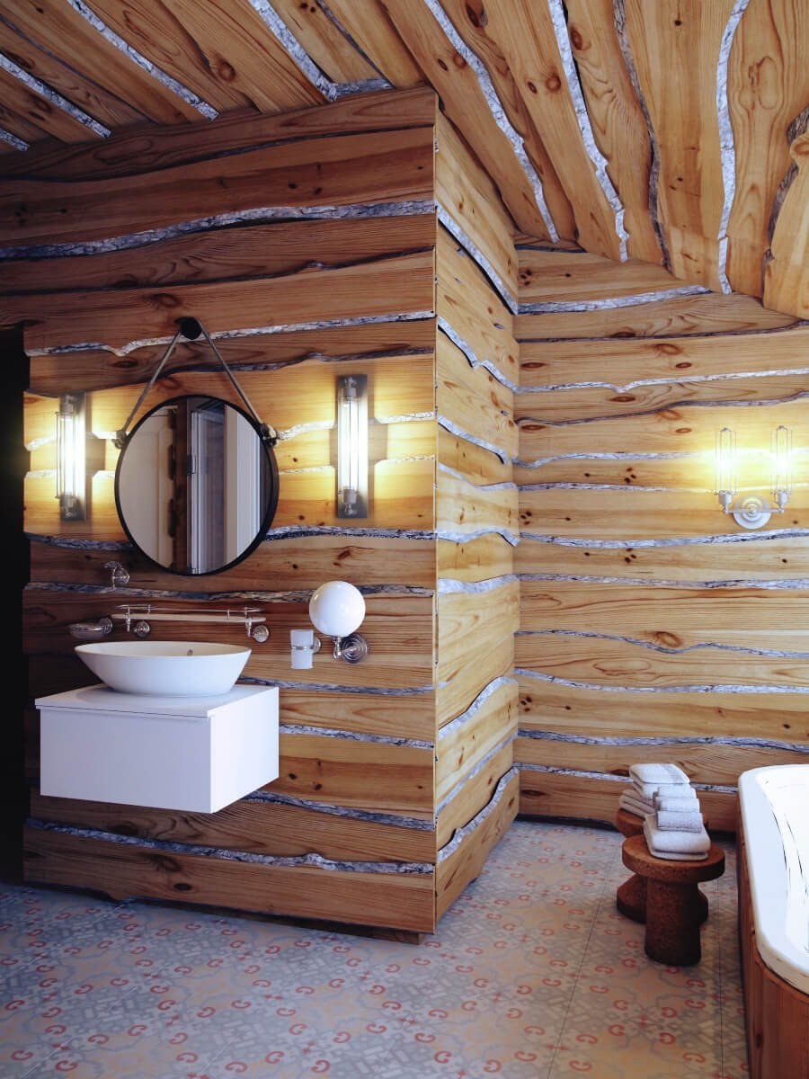 Баня отделанная горбылем внутри