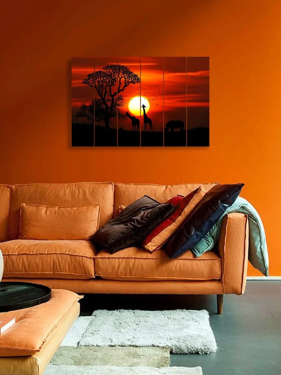 Оранжевые стены в интерьере