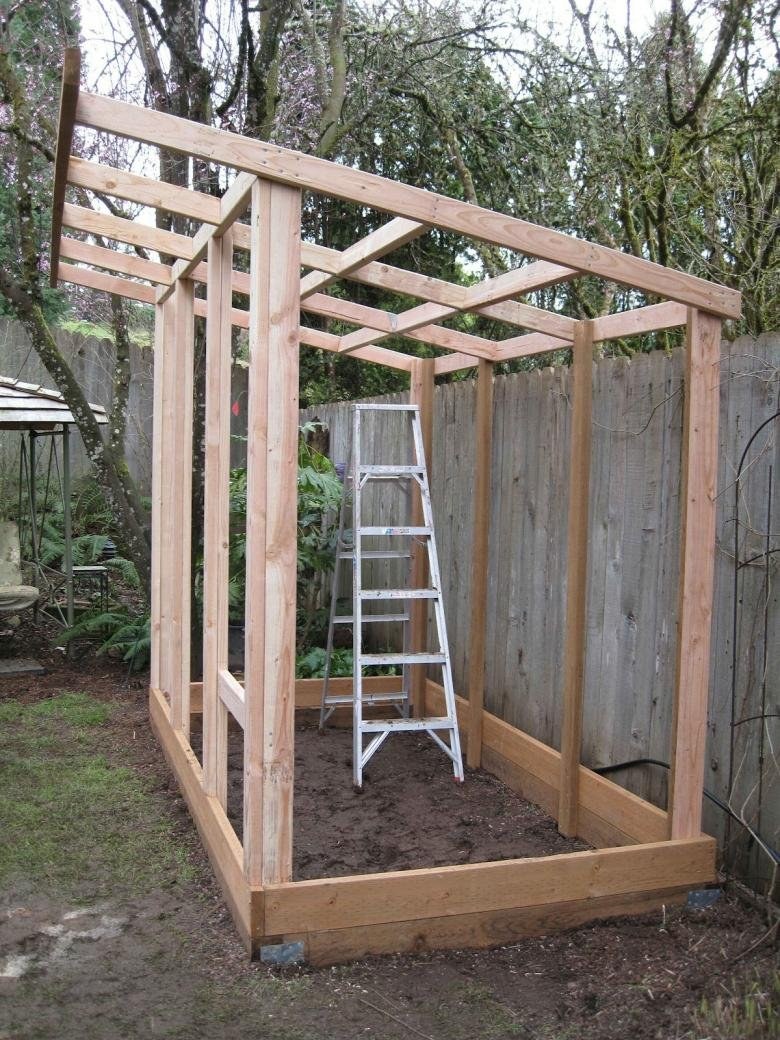 Сарай 4х4 с односкатной крышей