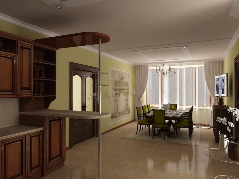 Кухня-гостиная в частном доме