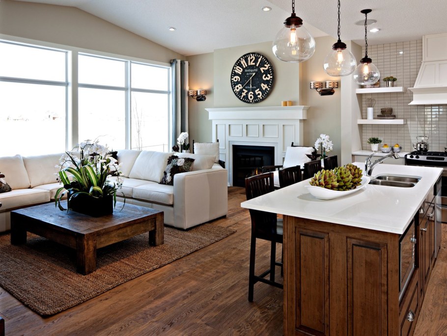 Большая кухня гостиная