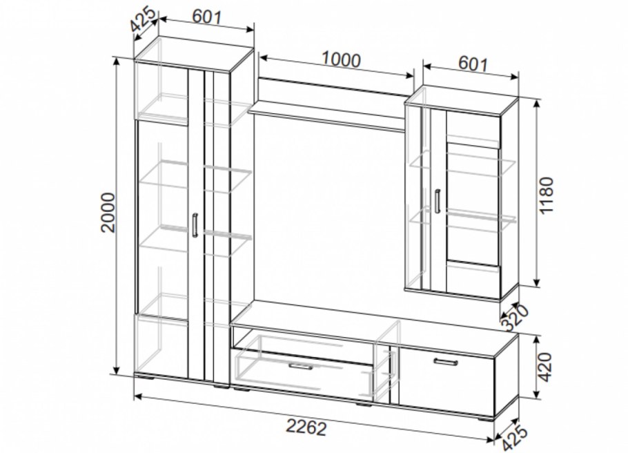 Гостиная МГС 1 дуб золотой