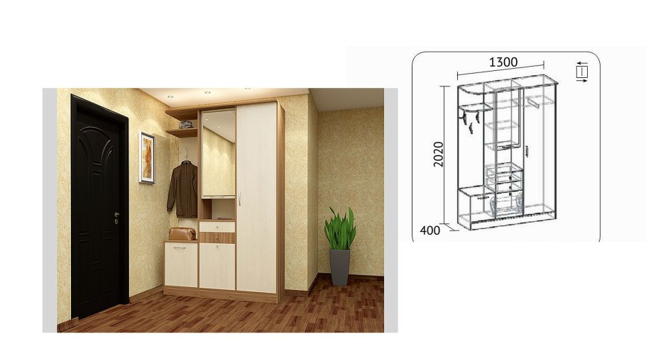 Св мебель прихожая Фаворит габариты