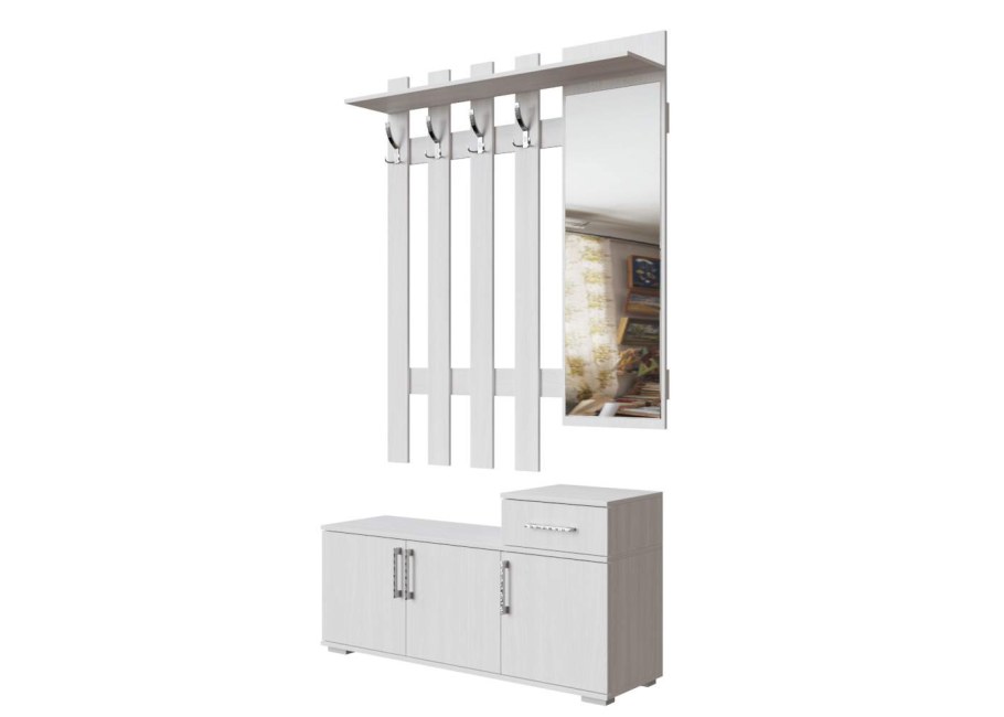 Прихожая №3 вешалка с зеркалом 0,8м венге/ясень Анкор светлый