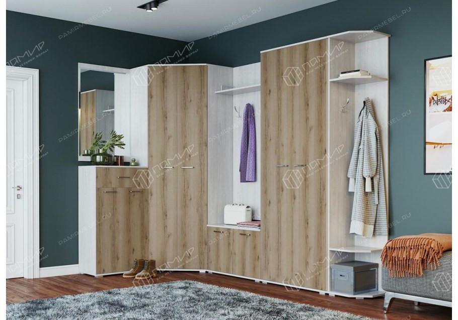 Памир прихожая Италия шк1я-800 крафт белый